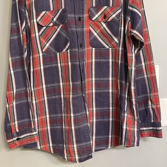 Vintage Mr. Leggs Shirt Plaid Flannel Button Up USA Made Mens‎ XLT 17-17.5 EUC - Picture 3 of 9